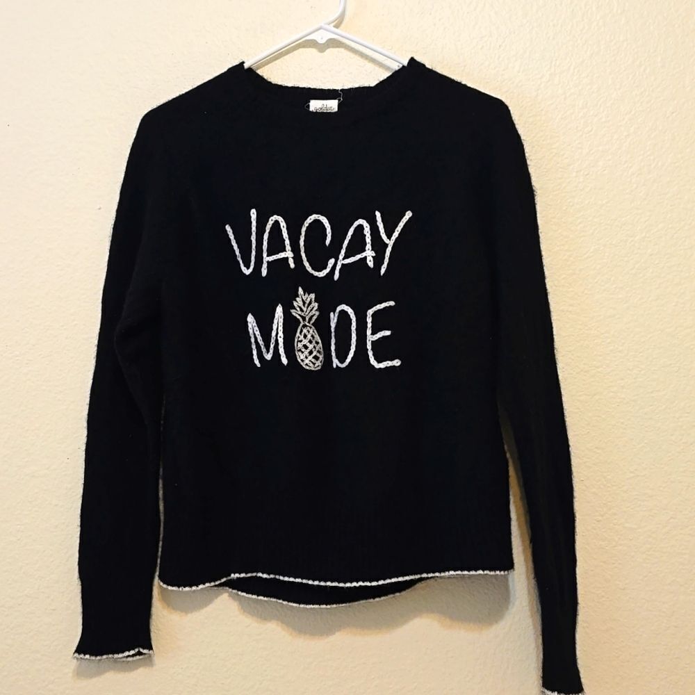 Golden Sun "Meet Vacay Mode 100% Cashmere Crewneck Sweater Medium/large